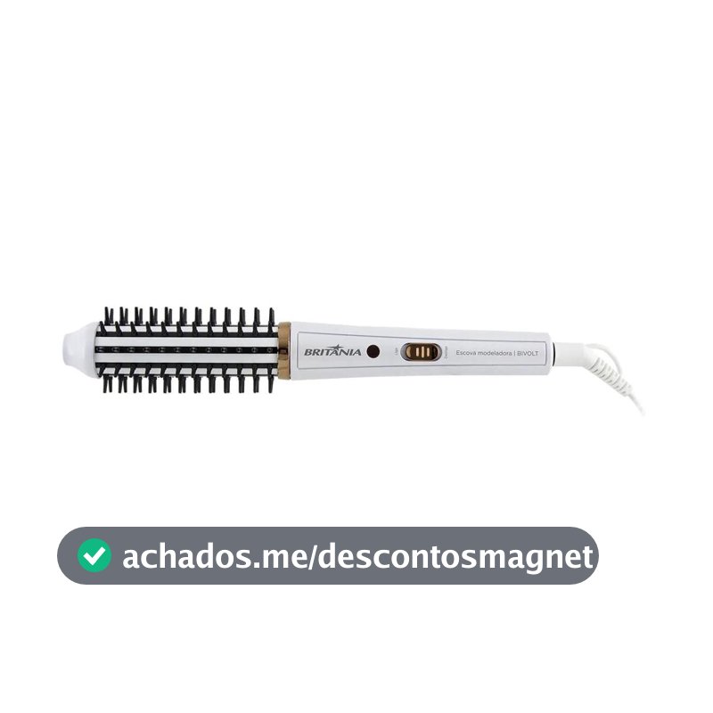 Escova Britânia Bec04 Modeladora 2 em 1 Branca Bivolt - Escova Modeladora