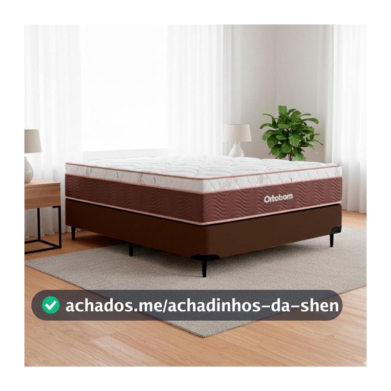 Cama box + Colchão Sleep King Casal (138x188) - Ortobom