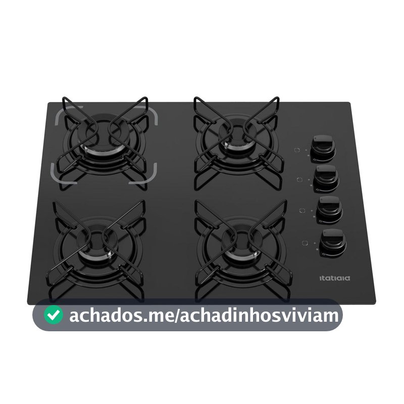Cooktop Itatiaia Essencial 4 Bocas Vidro Preto Bivolt 3700000192