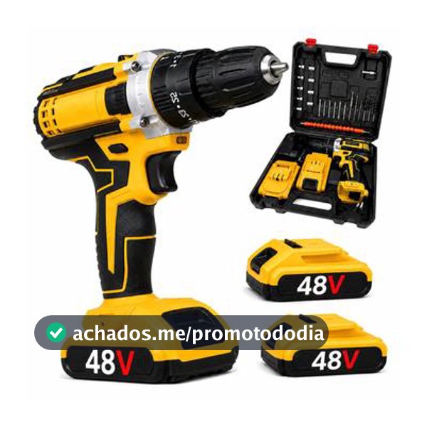 Parafusadeira Furadeira De Impacto 48V Bivolt Pró 2026 120 N.M. Profissional 2 Baterias 8000 mAh Com Maleta Resistente
