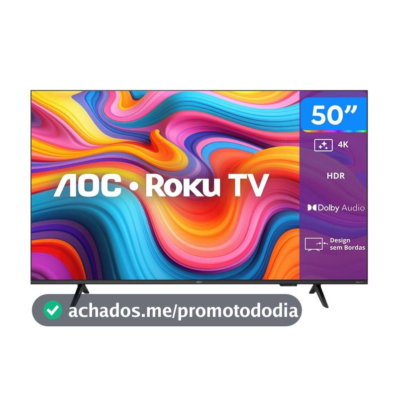 Smart TV 50" AOC 4K UHD DLED 50U7066/78G Roku TV 2026