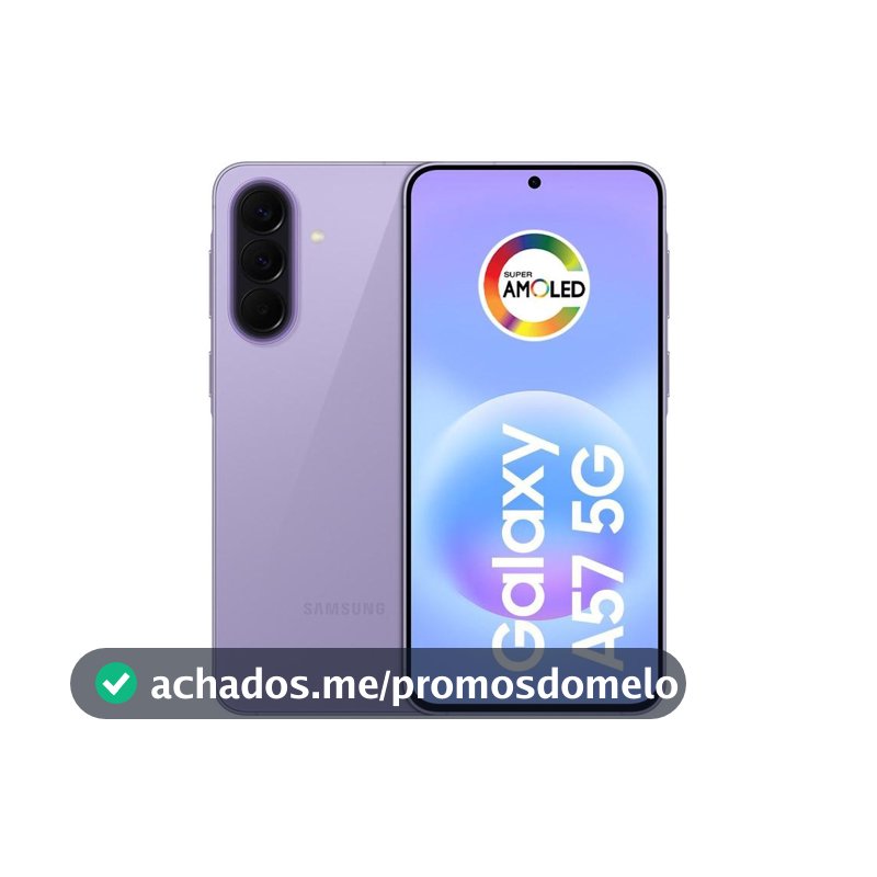 Celular Samsung Galaxy A57 128GB 5G 8GB RAM Lilás 6,7" Câm Tripla + Selfie 12MP