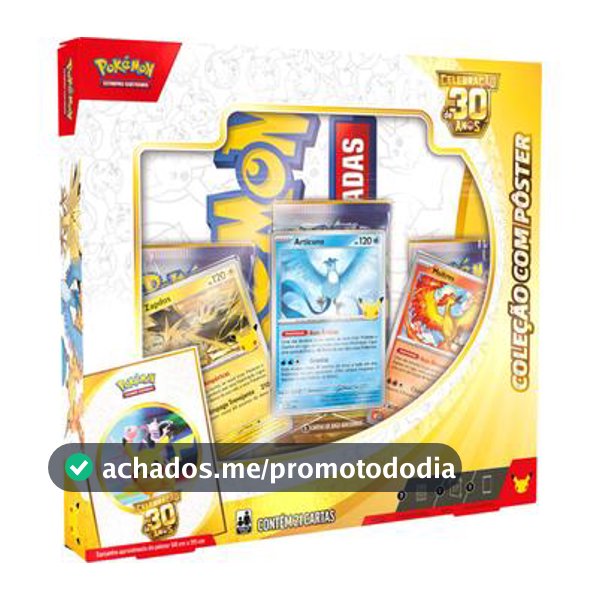 Pokémon TCG Box Celebração 30 Anos Com Poster Copag - 37132 - Deck de Cartas