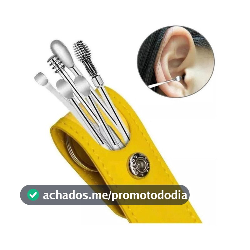 Kit Limpeza de Cera de Ouvido Removedor de Cera de Ouvido 6 Peças Com Estojo