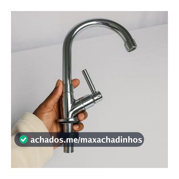 Torneira De Mesa ABS Branca Para Cozinha com Bica Alta E Acionamento 1/4 De Volta