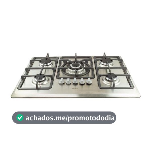 Fogão Cooktop Philco 5 bocas Tripla Chama PCT05ITC Inox Bivolt
