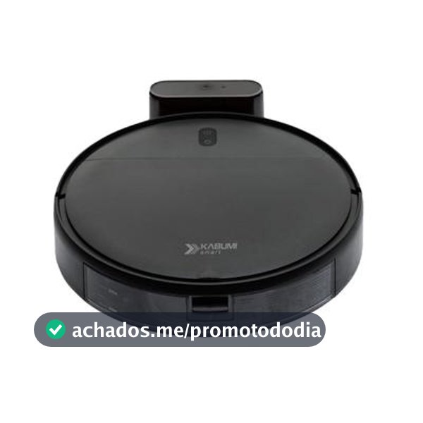 Robô Aspirador e Passa Pano KABUM! smart 100 - 5 Modos de Limpeza, Sensor Anti-Queda, Carregamento Automático, Aplicativo, Bivolt, Preto - KBSF007