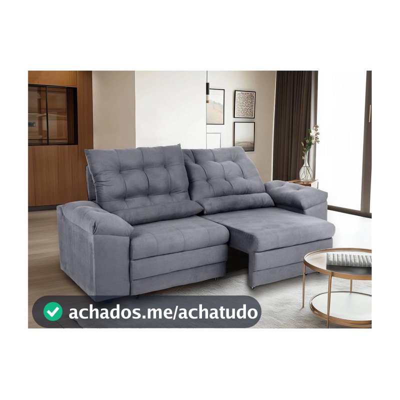 Sofá 3 Lugares Retrátil Reclinável Suede Phormatta Colômbia SMP - Sofás