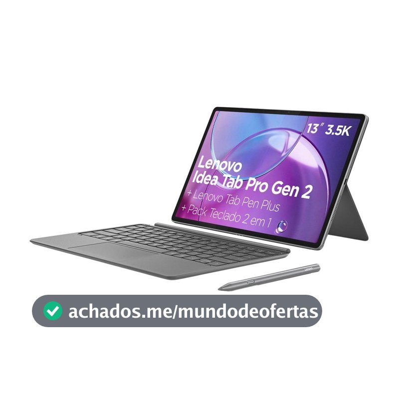 Tablet Lenovo Idea Tab Pro Gen 2 com Caneta e Capa com Teclado 8GB RAM 256GB 13" Android 16 Qualcomm Snapdragon 8s Wi-Fi - Tablet Lenovo