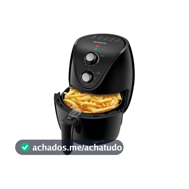 Fritadeira Elétrica sem Óleo/Air Fryer Mondial Pratic AF-35-BF Preta 3,5L com Timer