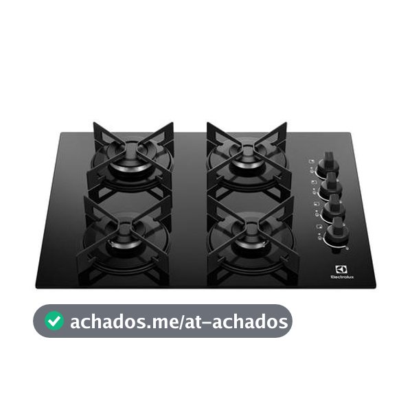 Cooktop 4 Bocas a Gás GLP Electrolux Mesa de Vidro Preto Acendimento Automático Efficient KE4GR