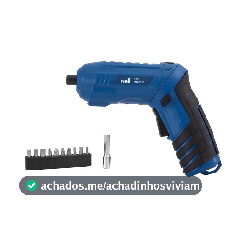 Parafusadeira Nell a Bateria 3.6V 1/4” 250RPM 12 Peças M20601
