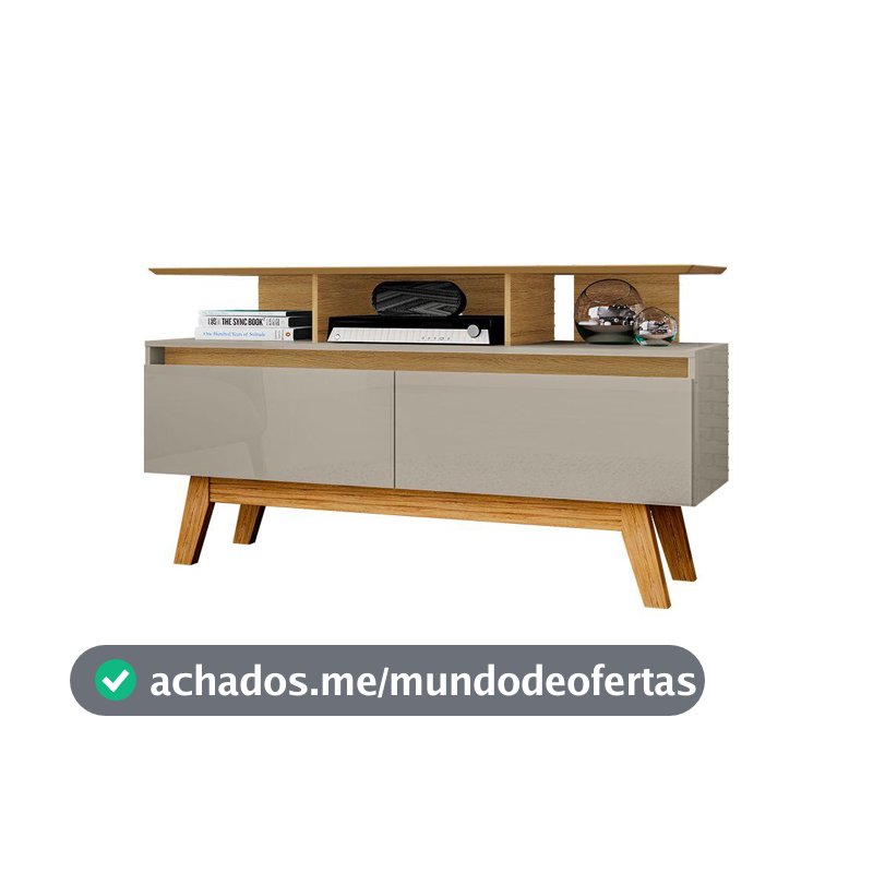 Rack Sala Rubi 1.2 para TV até 50 2 Portas Pé Madeira Macica