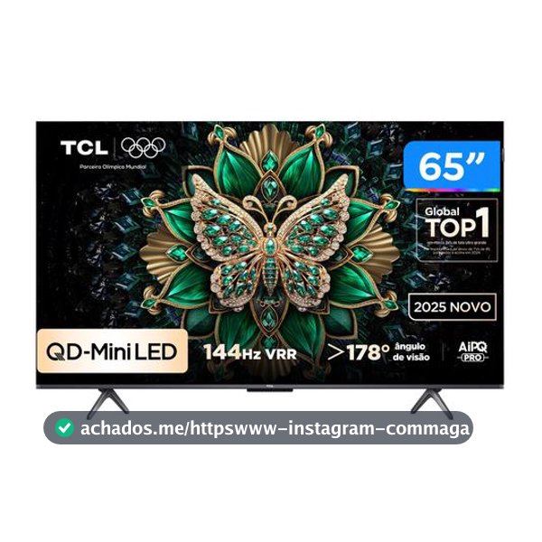 Smart TV 65" TCL 4K UHD MiniLED 65C6K 120Hz Google TV AiPQ Google Assistente 4 HDMI 2 USB - Smart Tv - Magazine Infotecnan