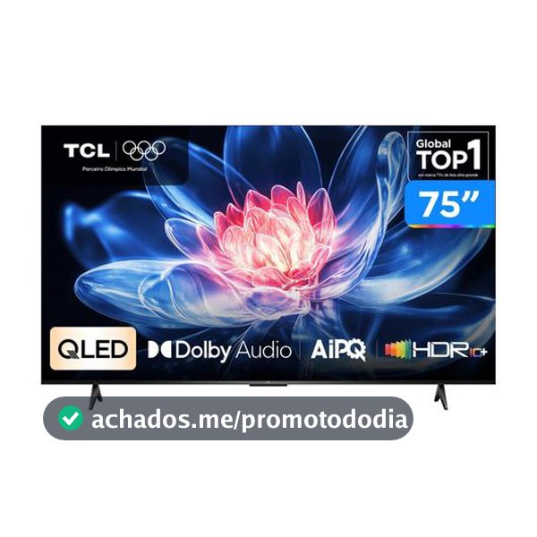 Smart TV 75" TCL 4K UHD QLED 75T6C Google TV 2026