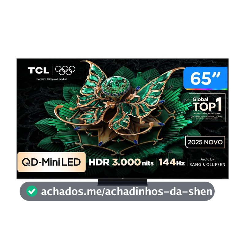 Smart TV 65" TCL 4K UHD MiniLED 65C7K 144Hz Google TV AiPQ Pro Google Assistente 4 HDMI