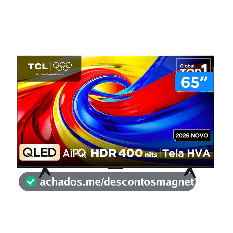 Smart TV 65" TCL 4K UHD QLED 65P7L Google TV 2026