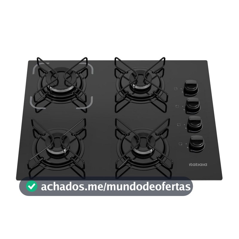 Cooktop Itatiaia Essencial 4 Bocas Vidro Preto Bivolt 3700000192