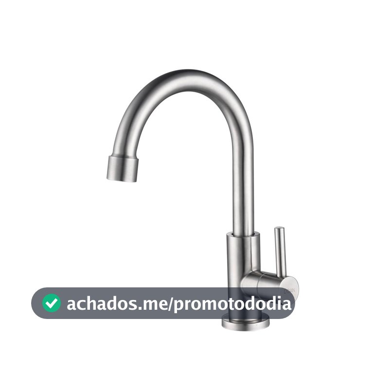 Torneira Banheiro Inox Giratória Mesa Curta NOX04 Doan