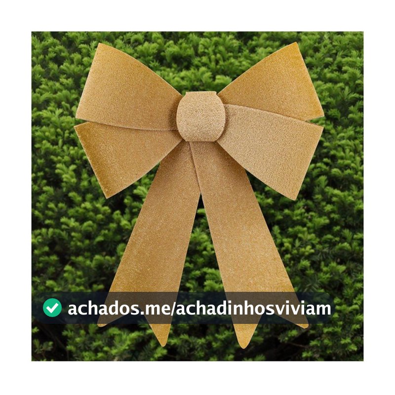 Enfeite Árvore Natal Laço Dourado Veludo 27cm
