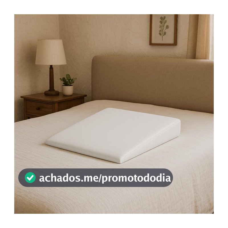 Travesseiro Anti Refluxo Adulto Rampa NAPA Impermeável com capa removível BRANCO