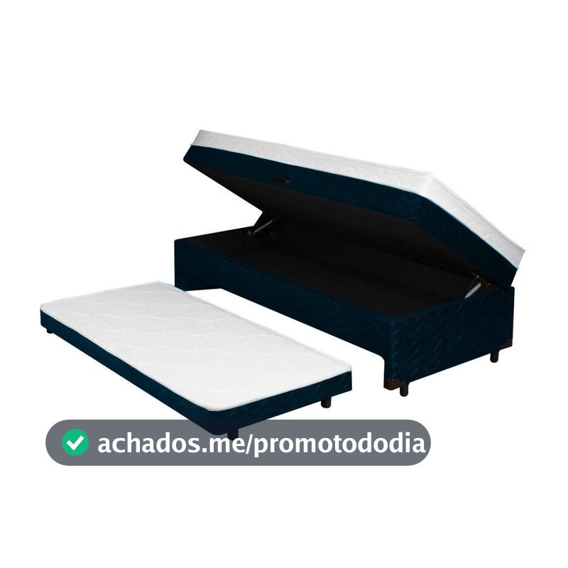 Cama Box Conjugada Solteiro SMP com Cama Auxiliar e Baú 51x88x188 Lady