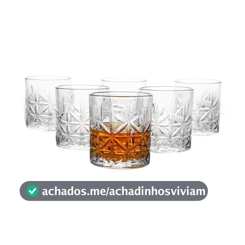 Jogo de Copos de Vidro 330ml 6 Peças Haus