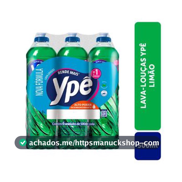 Detergente Ypê Limão 500ml Com 6 Unidades - Detergente