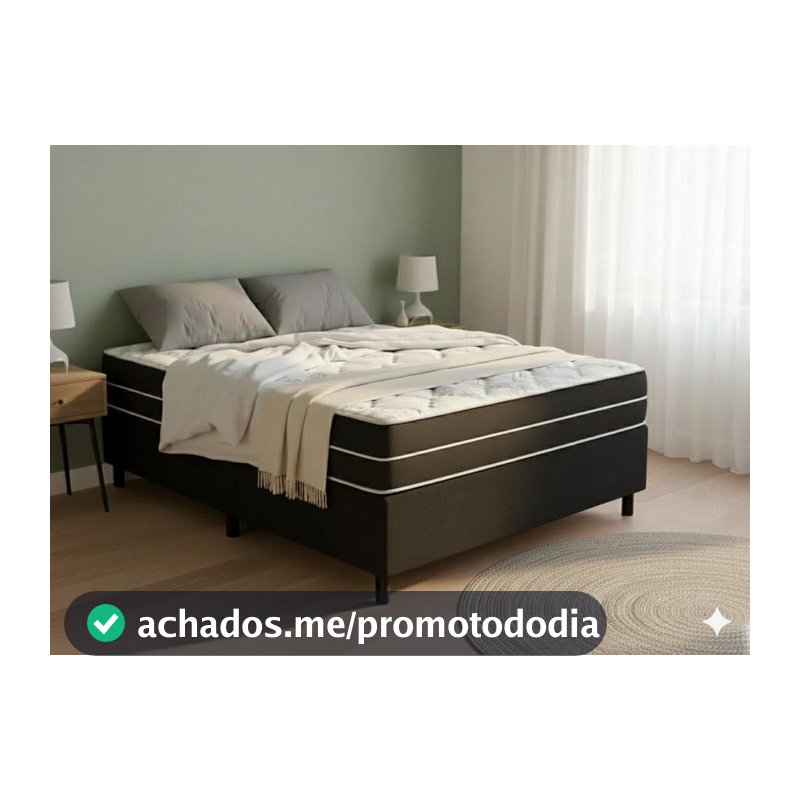 Cama Box Casal + Colchão Top Line Mola Bonnel Serra Negra 60x138x188