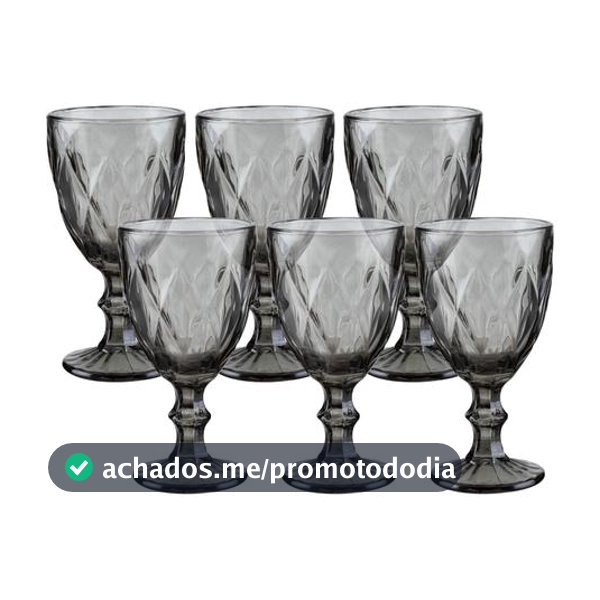 Jogo de Taças para Bebidas de Vidro 330ml 6 Peças Haus Diamond Empire