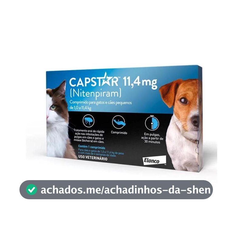 Antipulgas Capstar 11,4mg Cães Até 11,4kg C/1 Comprimido