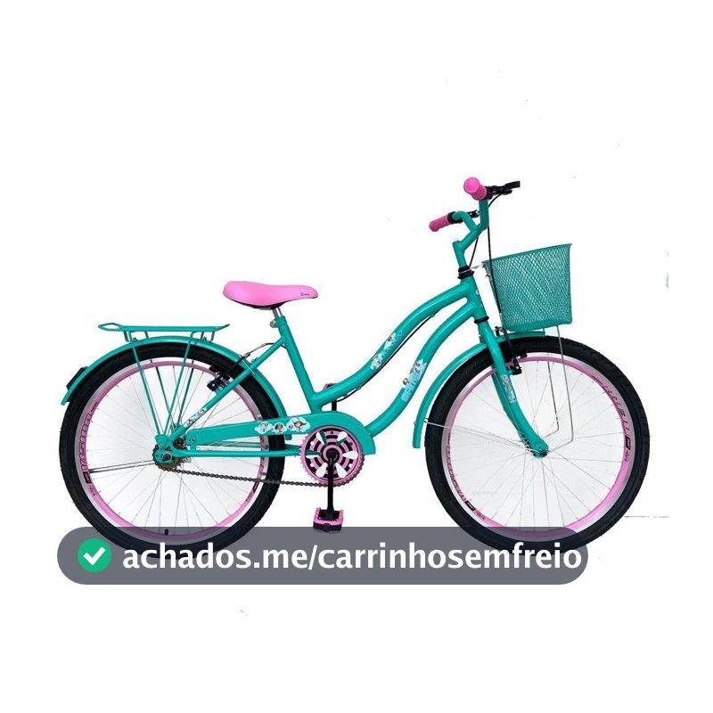 Bicicleta Aro 24 Feminina Jady Cecy Menina Com Cestinha Freio V Brake Rodas Alumínio Aero Resistente