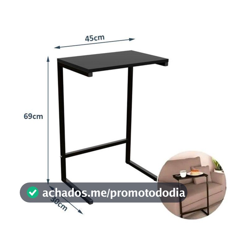 Apoio Lateral para Notebook Aparador de MDF Estilo Industrial