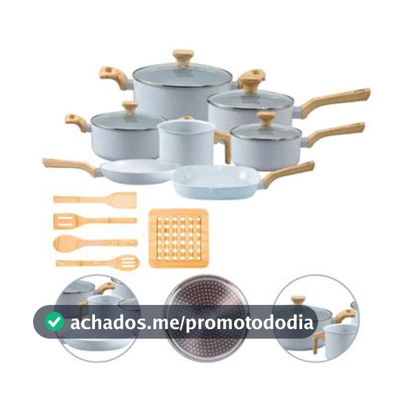 Jogo De Panelas Antiaderente Indução Style Cook 12 Peças Grafite Mimo - Jogo de Panelas