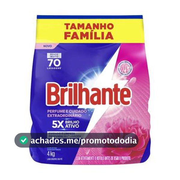 Sabão em Pó Brilhante Perfume e Cuidado Extraordinário 4kg
