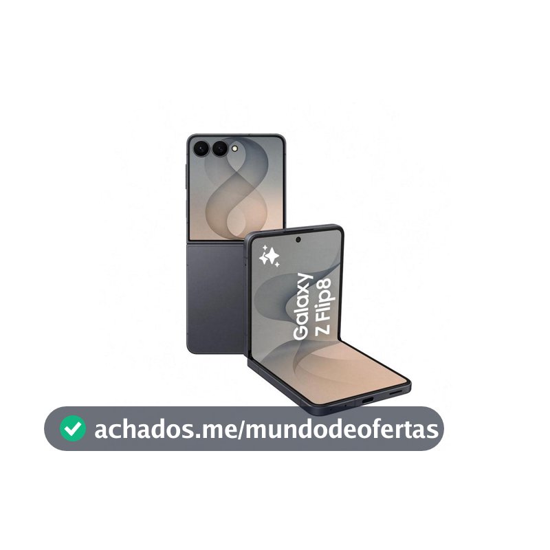 Celular Samsung Galaxy Z Flip8 256GB 12GB RAM Preto 6,9" Câm. Dupla 50MP O Flip Mais Leve do Mundo