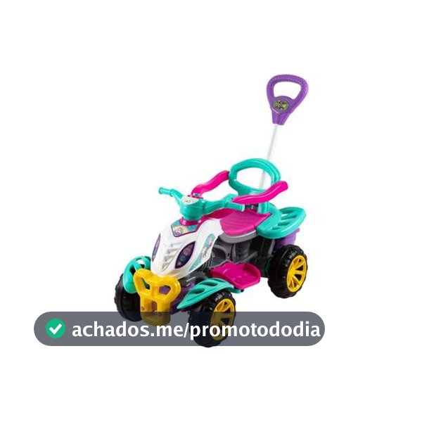 Quadriciclo Infantil a Pedal Branco e Rosa - Maral - Quadriciclo Infantil
