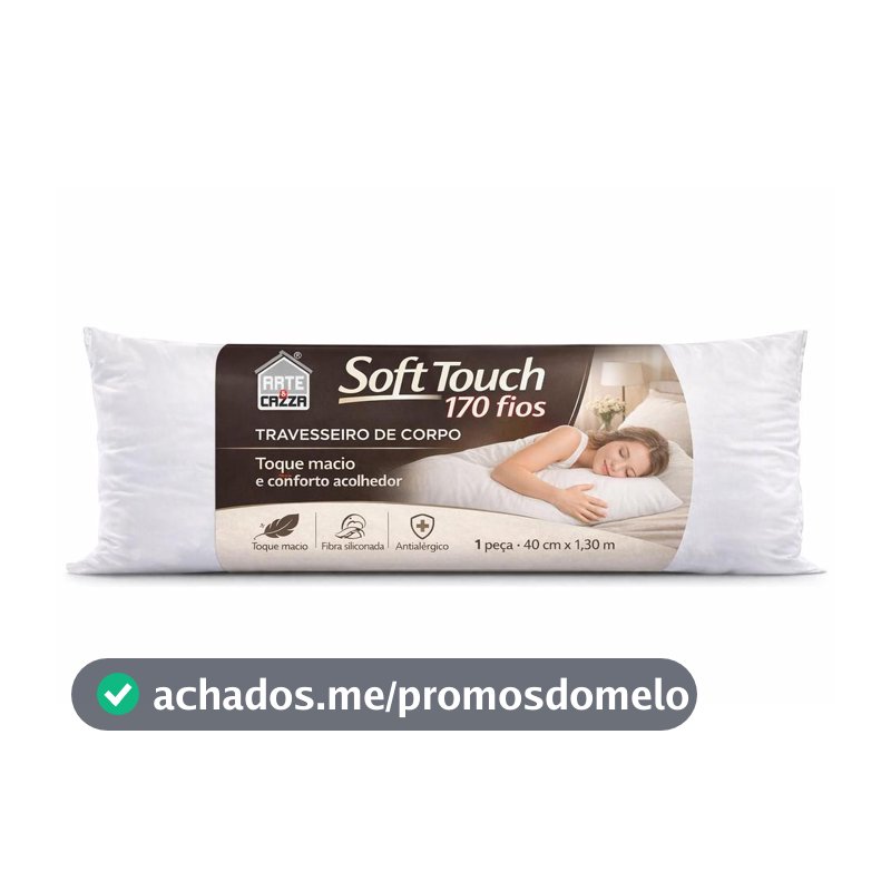 Travesseiro de Corpo 40cm x 1,30m Soft Touch Branco