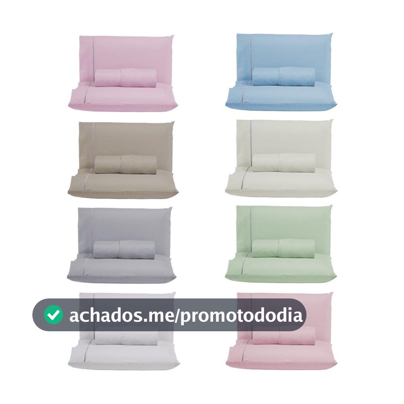 Conjunto Lençol Solteiro Ponto Palito 300 Fios 100% Algodão com Elástico 2 peças