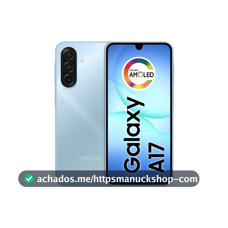 Celular Samsung Galaxy A17 256GB 8GB RAM Azul 6,7" Câm. Tripla + Selfie 13MP