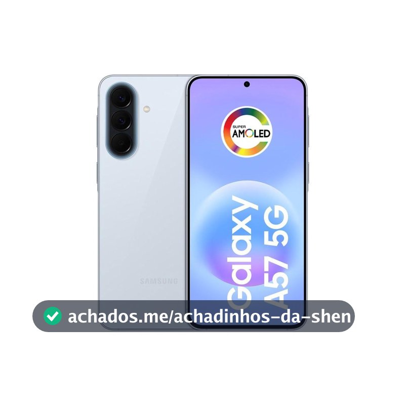 Celular Samsung Galaxy A57 128GB 5G 8GB RAM Azul Claro 6,7" Câm Tripla + Selfie 12MP