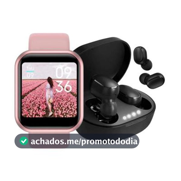 Relógio Smart Watch Digital D20 Masculino / Feminino + Fone Bluetooth Sem Fio