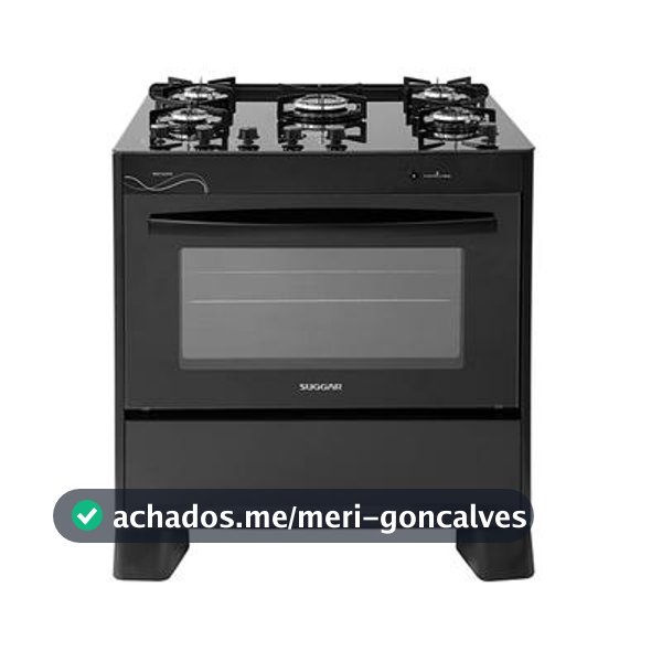 Fogão 5 Bocas Suggar Neo Glass Mesa Vidro Bivolt Forno 90L Automático