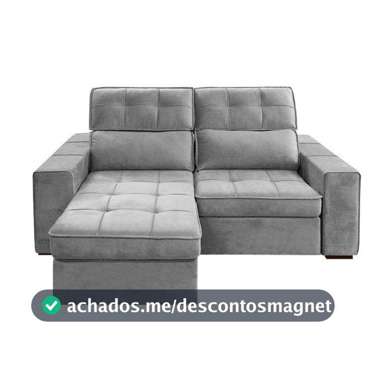 Sofá 3 Lugares Retrátil Reclinável Veludo Barsa Gralha Azul - Sofás