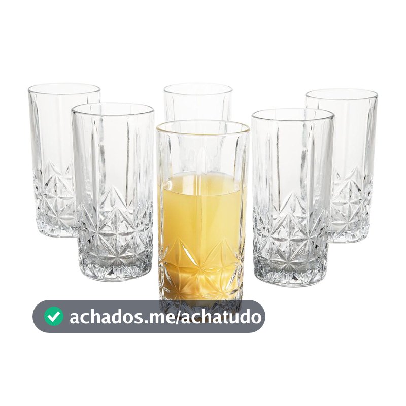 Jogo de Copos de Vidro 350ml 6 Peças Haus Concept