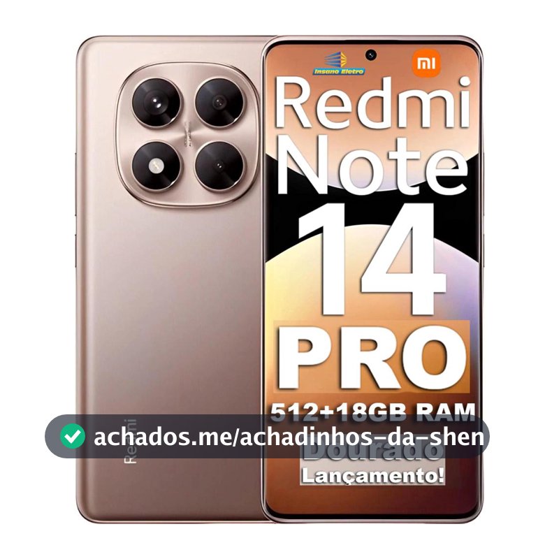Smartphone Xiaomi Redmi Note 14 Pro Global 256GB 8GB RAM Dual SIM Tela 6.67 - Sand Gold - Redmi Note 14 Pro - Magazine Valkiriafreitas