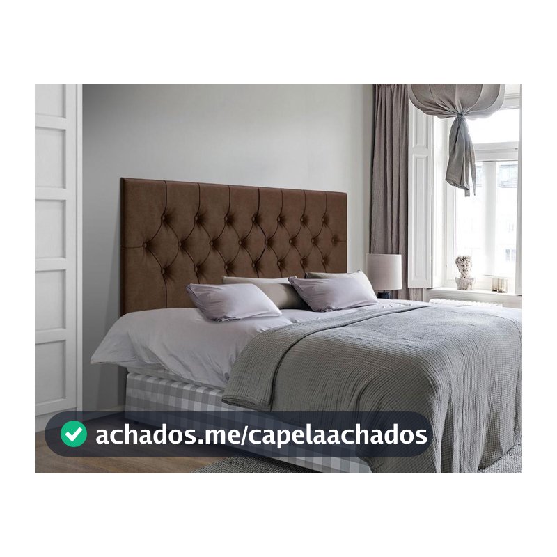 Cabeceira Cama Casal Queen Box Estofada 1,60 CAPITONÊ Suspensa - Marrom Suede - AJMóveis - Cabeceira Cama Box Queen - Magazine Dgbrpromo