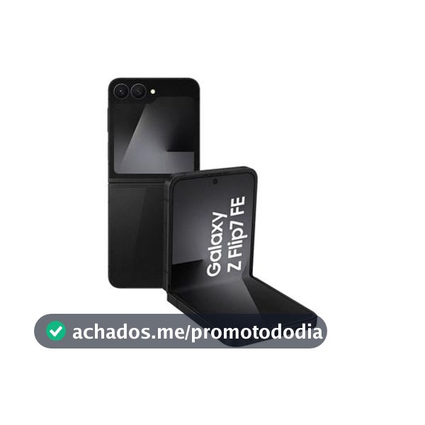Celular Samsung Galaxy Z Flip7 FE 128GB Preto 5G 8GB RAM Tela 6,7" Câm. Dupla de 50MP Galaxy AI