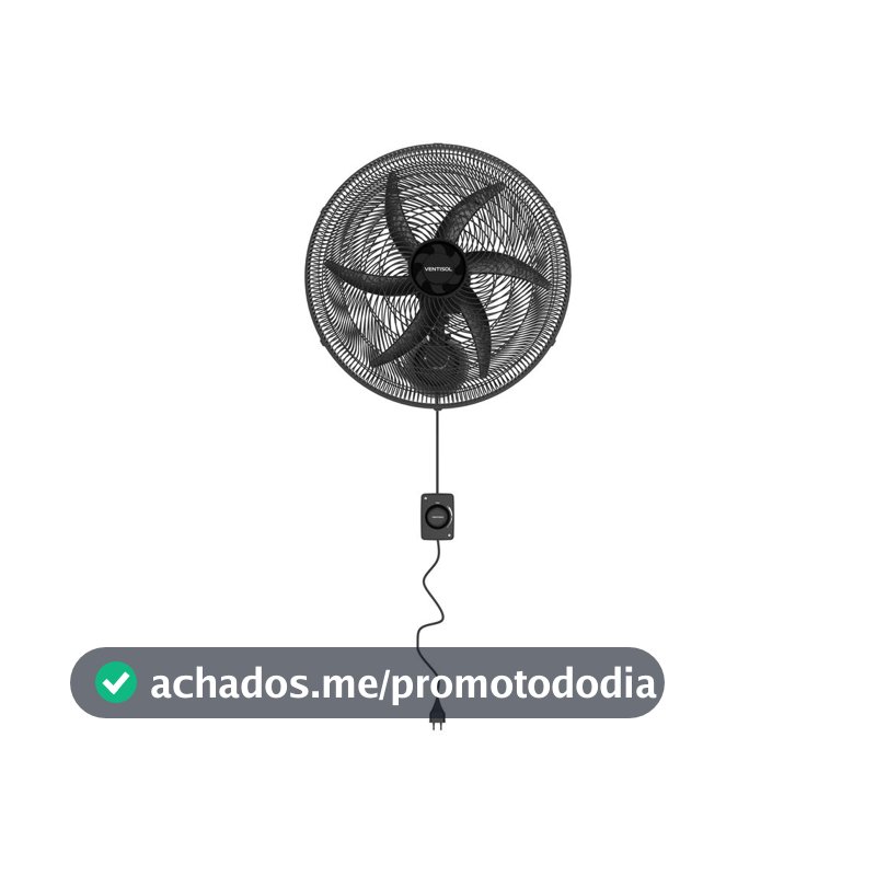 Ventilador De Parede 6 Pas Ventisol Oscilante 50cm Premiun 127V - Ventilador de Parede