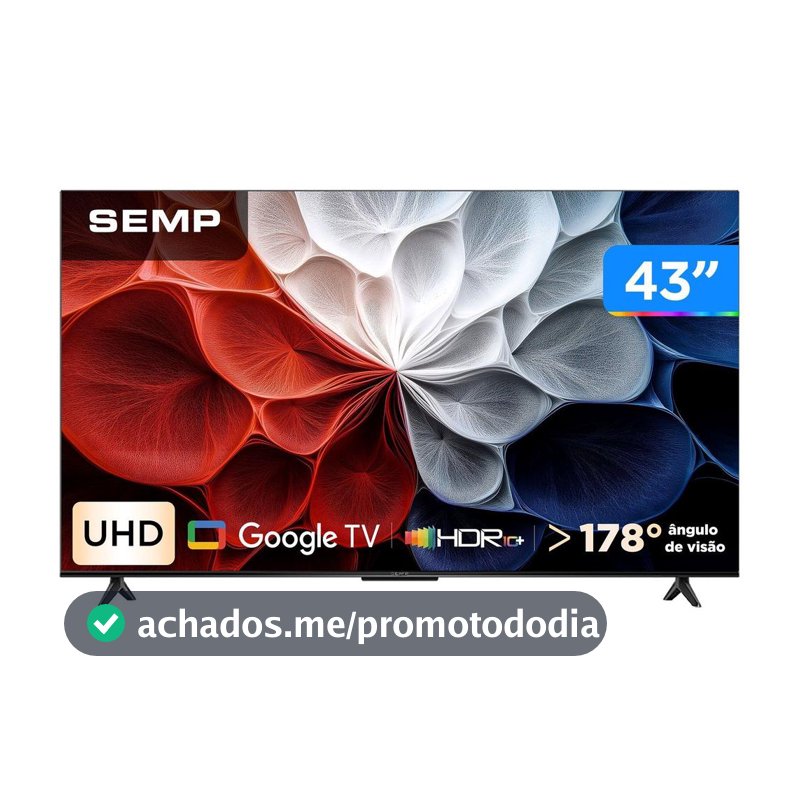 Smart TV 43 Semp 4K UHD LED 43s62 Google TV 2025